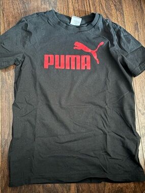 Puma Black Shirt with White Logo Tag